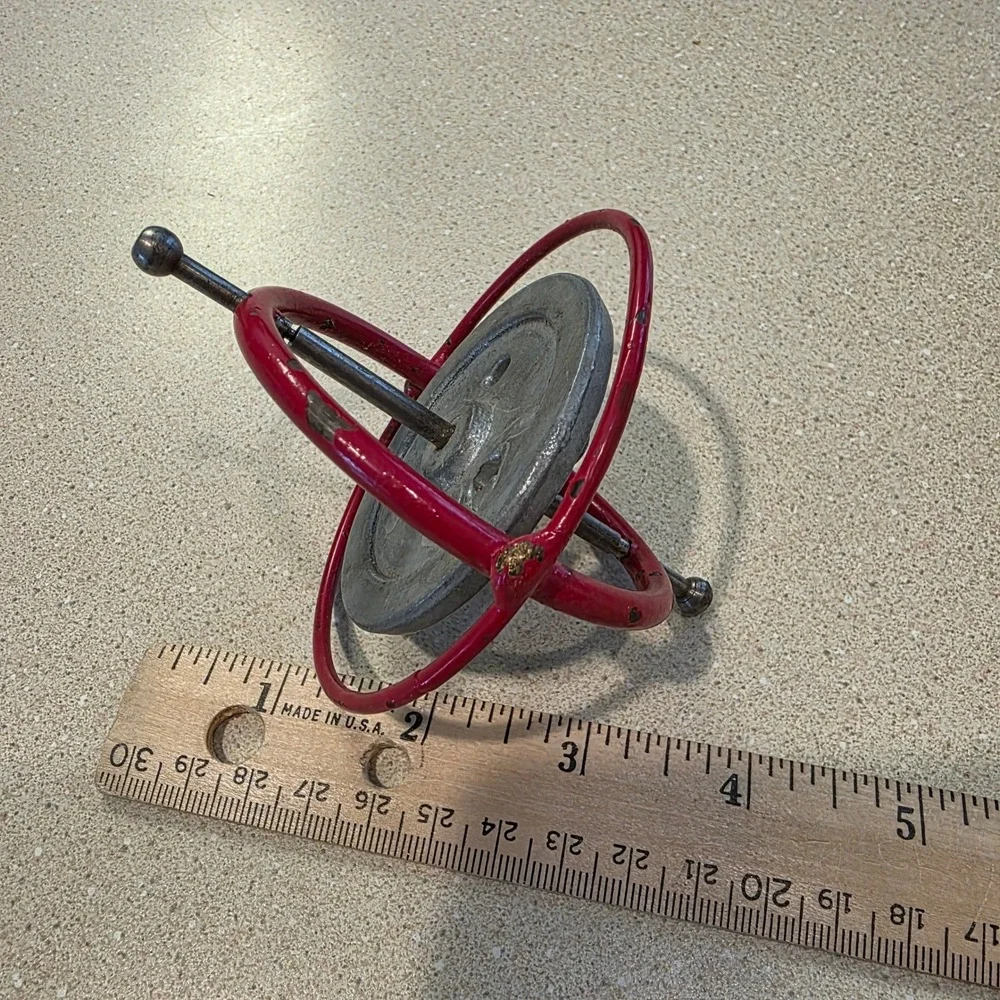 Vintage Tedco Original Gyroscope Science Physics Red, Top Toy